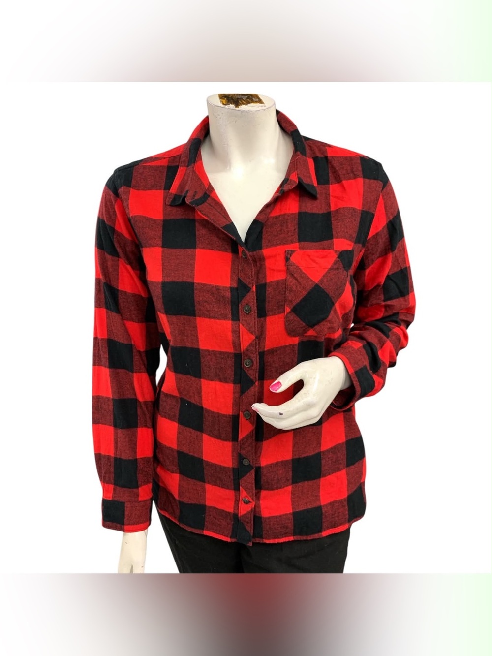 Eddie Bauer Red and Black Buffalo Plaid Long Sleeve Shirt Size 2X
